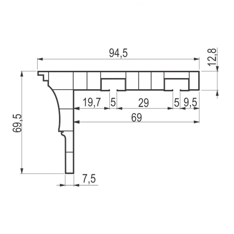 Garnišna plafonska PVC sa maskom 2,5 m tamni orah - dvokanalna