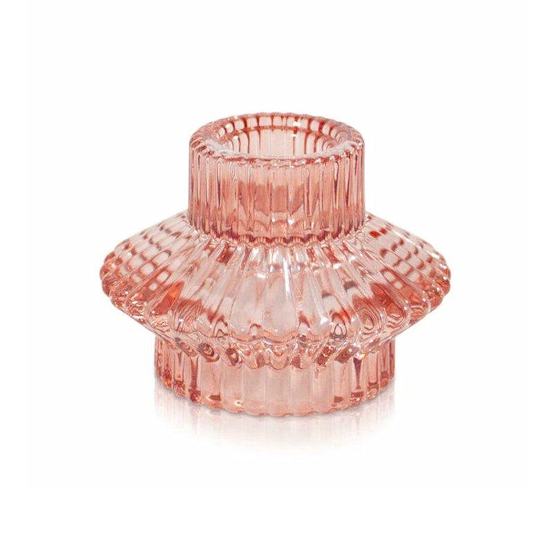 Svećnjak dvostrani roze