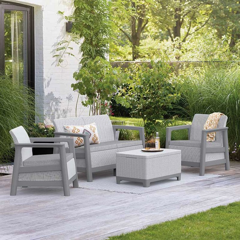 Baštenska garnitura SCANDI LINEA 2 siva CU 264035